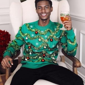Maglione Natalizio Personalizzato OEM & ODM, Abbigliamento Jacquard a Maniche Lunghe, Maglieria Invernale Unisex, Maglione Natalizio Divertente - Product Image 5