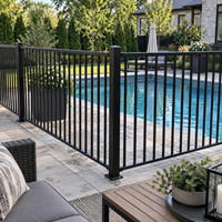 Clôture de sécurité pour piscine en aluminium personnalisable, hauteur 1200 mm, espacement 74 mm, design conforme aux normes australiennes, directement de l'usine