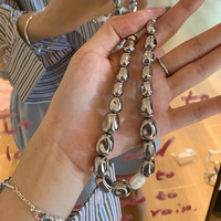 Collier en acier inoxydable avec perles irrégulières, perles de culture d'eau douce, chaîne de perles, bijoux de mode pour femme, cadeau pour elle