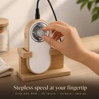 2032 45K Ponceuse à ongles électrique portable sans fil rechargeable + support en bois pour salon