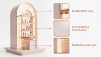 Présentoir Cosmétique Arqué Élégant pour Salon de Beauté, Vitrine de Parfums Sur Mesure, Usine 20 Ans d'Expérience, Conception 3D Gratuite, Conforme aux Normes CE, Éclairage LED