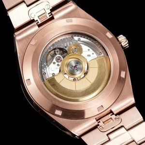 Montre pour homme de luxe édition boutique, de haute qualité, en or rose, bracelet en métal, surface blanche, automatique, mécanique, étanche, lumineuse, neuve - Product Image 3