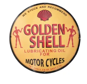 30 cm Round Domed Oil Petroleum Company Advertising Enamel Sign IRON PIN