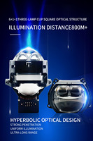 Lensa Proyektor Laser Ganda 6000k 12v 62w Baru Super Terang LED Persegi untuk Sistem Pencahayaan Mobil Accord dan Agya.