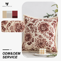 Housse de coussin carrée de luxe en tissu jacquard, couleur et motif personnalisés, nouveau design, taies d'oreiller décoratives pour la maison