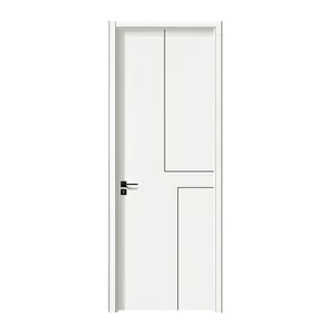 Desain baru 2024 Interior pintu kayu depan kayu jati desain pintu tunggal HDF MDF melamin kayu lapis pintu Interior