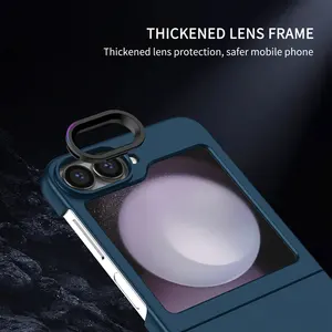 Lujo PC a prueba de golpes Kickstand Phone Case para Samsung <span class=keywords><strong>Galaxy</strong></span> Z Flip 6 <span class=keywords><strong>ZFlip</strong></span> 5 4 <span class=keywords><strong>5G</strong></span> Stand Cover Funda protectora de piel Feel Hard Cases - Product Image 5