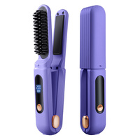 Lisseur de cheveux sans fil, fer à lisser portable, mini lisseur sans fil, boucleur 2 en 1 pour lisser et boucler