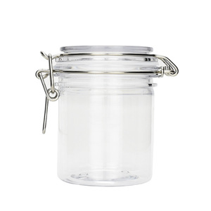 250ml new clear round plastic storage airtight jar for cookie candy