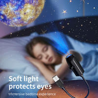 Lampe de projection LED alimentée par USB, lumière amusante pour la chambre, décoration intérieure, lumière de projection lunaire LED USB, lumière de fond pour la photographie