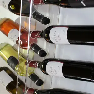 Premium quality customized wall mounted 2 sides clear acrylic wine bottle storage holder