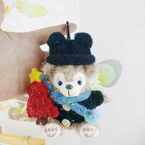 In Stock <b>Mini</b> Christmas Black Hat Tree Bear Keychain Cute Cuddly Plush Toys 4inch Stuffed Animal Toys <b>Arcade</b> Game for Boys - Product Image 1