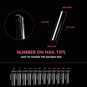 JIEYU PMMA/ABS, <span class=keywords><strong>faux</strong></span> ongles de haute qualité, longs, transparents, demi-couverture, détachables, élégants, pour les salons de manucure DIY - Product Image 6