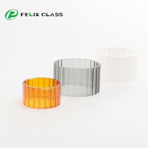 OEM Glass Manufacturer's Industrial Handmade 3.3 Colors Ribbed Tube High Borosilicate Frosted Painted Eco-Friendly Indoor <b>Light</b> - Product Image 2