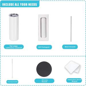 Paquete de 50 Vasos de Sublimación de 20 oz, Vasos de Sublimación Planos al por Mayor, Vasos Rectos Delgados de Acero Inoxidable con Caja - Product Image 2