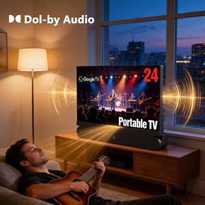 Téléviseur intelligent portable Google TV 24 pouces, 12 V CC, autonomie <span class=keywords><strong>de</strong></span> 3 heures, pour cuisine, <span class=keywords><strong>camping</strong></span>, extérieur - Product Image 3