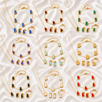 Parure de bijoux en acier inoxydable inaltérable de 13 mm, motif floral double face, quatre pièces : boucles d'oreilles, bague, bracelet, collier – Cadeau de mariage et de fiançailles