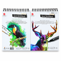 Bloc de dessin A4 2 en 1, 60 feuilles, papier pour marqueurs à l'alcool, papier aquarelle, bloc de dessin spirale pour artistes
