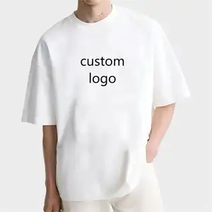 Boxy Cropped 100% Cotton Unisex 250 Gsm Dtg Custom High Quality Tshirts For Men Drop Shoulder Heavyweight T-Shirt