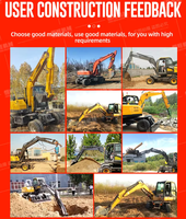 Excavatrice sur roues chinoise de 4 tonnes, moteur Yunnei, garantie 1 an, multifonctionnelle, construction, agriculture, certifiée CE ISO