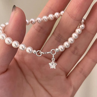 S925 Sterling Silber Stern-Zirkon Perlenarmband für Damen Instagram-Style Leichter Luxus Nischen-Design Exquisites Geschenk