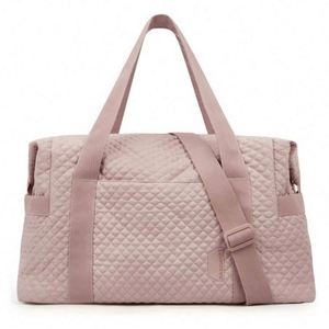 Bolsa de Viaje de Moda para Mujer, Bolsa Grande de Fin de Semana, Bolsa de Nailon Rosa para Yoga, Impermeable, con Cierre de Cremallera - Product Image 1