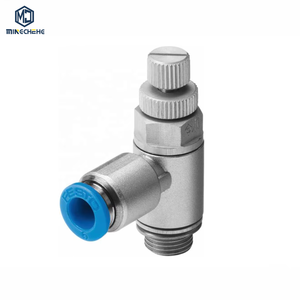 Componente Neumático Duradero GRLA-1/2-QS-12-RS-D GRLA-1/4-QS-8-RS-D GRLA-3/8-QS-10-RS-D, Instrumento de Precisión para Sistemas de Automatización - Product Image 1