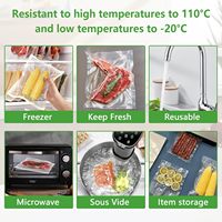 Sacs sous vide pour l'emballage alimentaire, sacs transparents brillants scellés pour la compression des aliments - Sacs de conservation des aliments sous vide