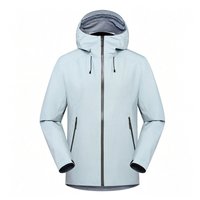 Veste softshell unisexe entièrement thermocollée, monocouche, coupe-vent, respirante, pour la randonnée en extérieur, à capuche, col montant, fermeture éclair, fine, pour adultes