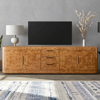 Tables console de salon de luxe console multimédia 4 portes en bois de chêne pour l'intérieur