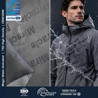 Tissu fonctionnel 100% polyester 75D à double trame et double chaîne, imprimé hydrochromique, double face, Ripstop, thermocollé, imperméable et coupe-vent