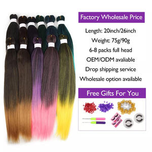 Anekalon-Paquete de 2 trenzas de <span class=keywords><strong>pelo</strong></span> trenzado de fibra, 2 en 1 ez pre estiramiento para trenzas - Product Image 6