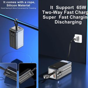 PD65W เครื่องชาร์จเร็วแบบคู่ 20000 มิลลิแอมป์แบตเตอรี่สำรองสำหรับแล็ปท็อปความจุขนาดใหญ่พร้อมจอแสดงผล สายเคเบิลแบบพกพา Type-C สำหรับการเดินทาง - Product Image 2