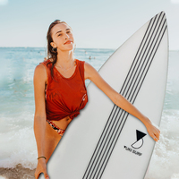 Usine de gros taille personnalisée en mousse queue de poisson planches de surf transparentes planche courte planches de surf dures