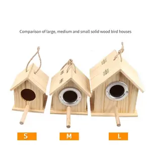 Premium Wooden Nesting Box for Parakeets Cockatiels Lovebirds Ideal Breeding Pet Bird Cage with Perch and Comfortable Space