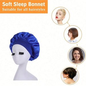 Bonnet de nuit unisexe 100% soie, bonnet de soin des cheveux, bonnet de douche confortable avec bande fleurie, quatre saisons, USA Mairun 56-58CM - Product Image 3