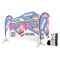 4x6m Robuster Aluminiumrahmen Wasserdichtes Outdoor-Logo Bedrucktes Vordach Farbenfrohes Kommerzielles Einfach Aufzubauendes Faltbares Zelt