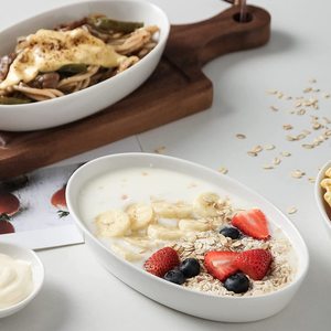 Custom Kitchen Bakeware Porcelain Ramekins Deep Oval Roaster Oval Au <strong>Gratin</strong> Baking <strong>Dishes</strong> - Product Image 1