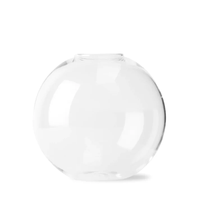 Grand vase de propagation sphérique en verre borosilicate de couleur claire soufflé à la main OEM pour compositions florales