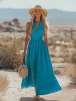 Robe de plage décontractée d'été pour femme, col en V, imprimé numérique, longueur genou, boutonnée, grande taille, design personnalisé en usine