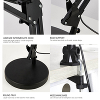 Lampe de bureau à commande tactile Oemodmeading Lampe de bureau à LED Cretable Lampudy Lampes de table lisibles Lampes de table pour la décoration intérieure Lampe de table 10 fer