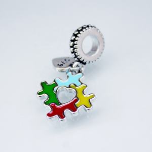 女性ファッションジュエリーガールズメタル5mmホール自閉症意識パズルピースビーズブレスレット用ヨーロピアンチャーム - Product Image 6