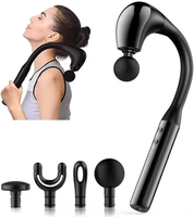 Pistolet de massage à moteur sans balais, tissus profonds, avec poignée allongée, masseur de percussion pour le dos et le cou, appareil de récupération musculaire portable