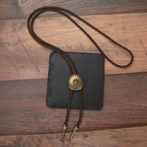 Nuevo Diseño de Corbata Bolo Estilo <span class=keywords><strong>Vaquero</strong></span> Occidental, Cordón de Cuero Trenzado Hecho a Mano con Colgante Metálico de Moda para Combinar con Camisas de Hombre - Product Image 4