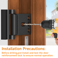 Serrure de renforcement de porte haute sécurité en alliage d'aluminium moderne avec plaque de protection pour usage domestique et hôtelier, installation facile