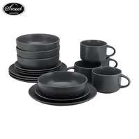 16pcs Hot Selling Dinner Plates Dinnerware Set Dishes Food Plate Set Salad Soup Bowl Plate and Bowls Set for Restaurant Hotel