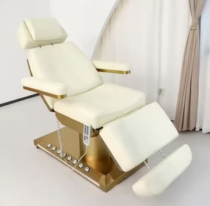 <b>Electric</b> Facial Massage <b>Table</b> White Gold Adjustable Beauty Treatment Bed Portable Salon Furniture - Product Image 2