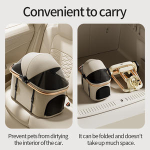 हल्के ऑक्सबर्ड एब्स चार-पहिया पर्यावरण अनुकूल फोल्डेबल फैशन पालतू कुत्ते बिल्लियों के लिए 15 किलो क्षमता - Product Image 6