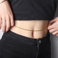 Chaîne de Corps Ceinture Serpent Chevrons Plate en Acier Inoxydable Or 18 Carats Anti-Ternissement Étanche Bijoux Fantaisie Sexy