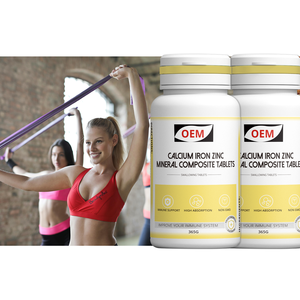 Compresse di Integratore Minerale Tripla Azione Calcio Ferro Zinco per Ossa Forti, Miglioramento dell'Immunità e del Metabolismo - Product Image 1